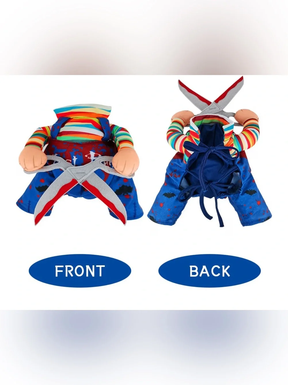 NIB- medium Pet Halloween Costume  Scary scissors, Chucky dog/cat costume